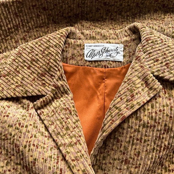 VTG 60s Indie Academia Corduroy Blazer Artsy Hipster Soft Wale Speckled Brown L - Picture 9 of 10